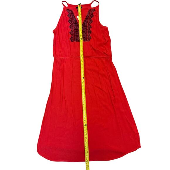 Gap Red V Neck Split Embroidered Red Blue Sundress Size Large - Picture 4 of 5